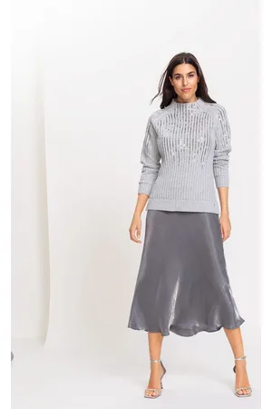 Olsen Srebrna wiskozowa spódnica - Designer Choice