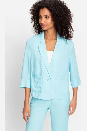 Olsen TENCEL™ Turkusowa marynarka damska - Miami Vibes