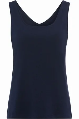 Olsen Granatowy top damski Edda bez rękawów – Back in Bloom