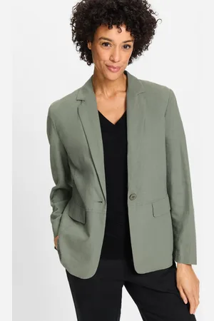 Olsen Lniano-wiskozowa marynarka oversize khaki – Urban Jungle
