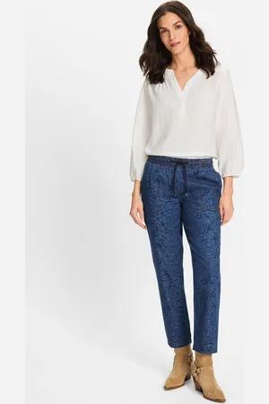 Olsen Jeansy damskie Lisa Straight ze wzorem paisley - Designer Choice