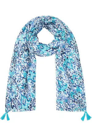 Olsen Błękitny wiskozowy szal z printem – Ocean Breeze