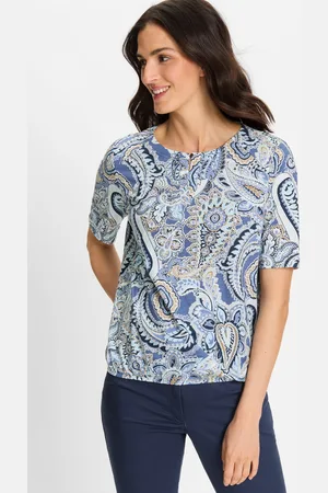 Olsen TENCEL™ Modal bluzka damska Clara ze wzorem paisley – Boho Beauty