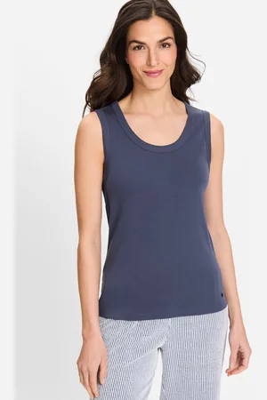 Olsen Granatowy bawełniany top damski Edda – Boho Beauty
