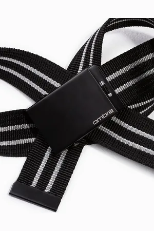 Ombre Clothing Pasek męski parciany z matową klamrą