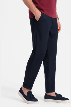 Ombre Clothing Męskie spodnie chino z gumką w pasie SLIM FIT