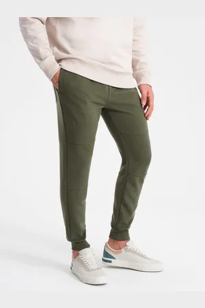 Ombre Clothing Spodnie dresowe męskie z tkaniny ottoman