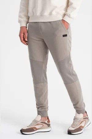 Ombre Clothing Męskie spodnie dresowe ze wstawkami z tkaniny ottoman