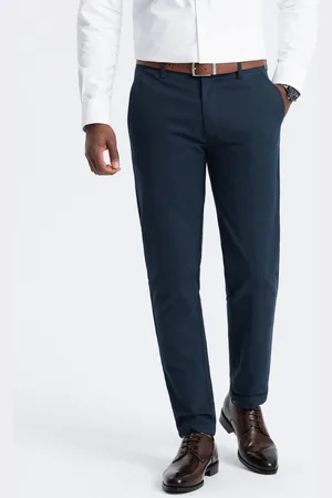Ombre Clothing Spodnie klasyczne męskie chino z delikatną teksturą