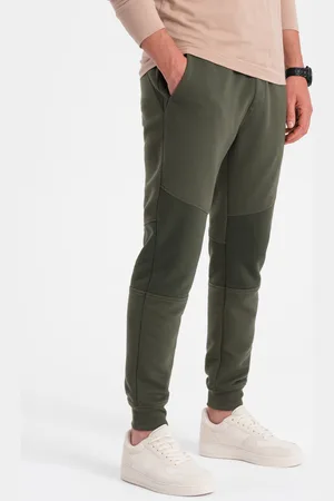 Ombre Clothing Męskie spodnie dresowe ze wstawkami z tkaniny ottoman