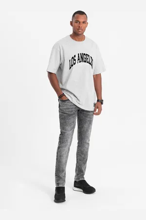 Ombre Clothing Spodnie męskie jeansowe SLIM FIT