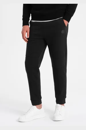 Ombre Clothing Spodnie męskie dresowe z przeszyciami na nogawkach