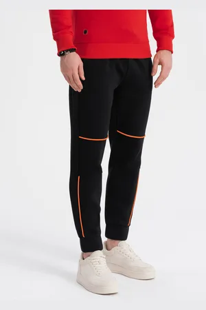 Ombre Clothing Spodnie męskie dresowe z kontrastowymi przeszyciami