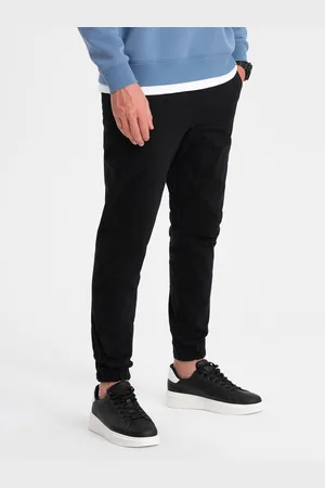 Ombre Clothing Spodnie męskie materiałowe JOGGERY