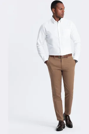 Ombre Clothing Spodnie męskie chino SLIM FIT z delikatną teksturą