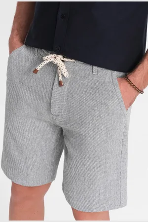 Ombre Clothing Spodenki męskie szorty dzianinowe z lnu i bawełny