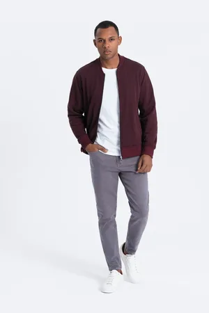 Ombre Clothing Jeansowe spodnie męskie bez przetarć SLIM FIT