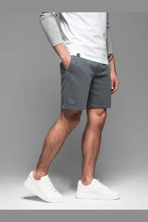 Ombre Clothing Dresowe krótkie spodenki męskie RELAXED FIT w stylu athleisure – grafitowe V3 OM-SRWS-0122