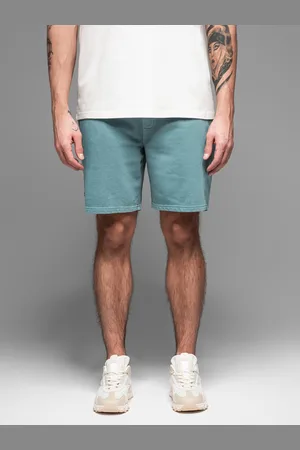Ombre Clothing Męskie krótkie spodenki dresowe RELAXED FIT w stylu athleisure – turkusowe V1 OM-SRWS-0122