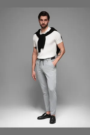 Ombre Clothing Dzianinowe spodnie męskie z gumką w pasie
