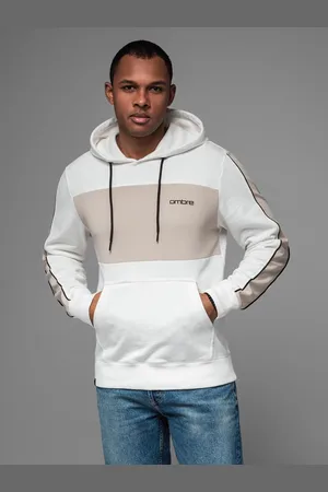 Ombre Clothing Męska bawełniana bluza z kapturem z kontrastującymi elementami