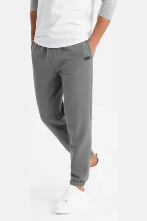 Ombre Clothing Klasyczne spodnie dresowe ze ściągaczami unisex– szare V18 OU-PSBC-0100