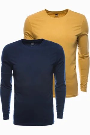 Ombre Clothing Zestaw longsleeve męski z długim rękawem 2-pak