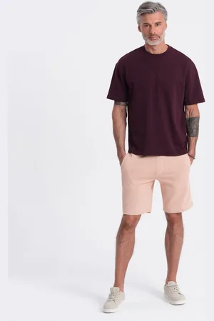 Ombre Clothing Męskie dzianinowe spodenki ze ściągaczem i kieszeniami