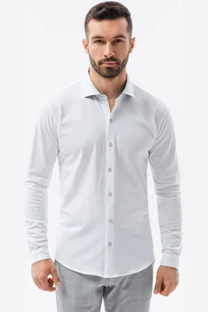 Ombre Clothing Koszula męska dzianinowa z długim rękawem