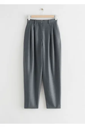& OTHER STORIES Tailored Tapered Pinstripe Wool Trousers