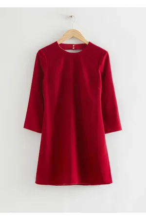 & OTHER STORIES Velvet Open Back Party Dress