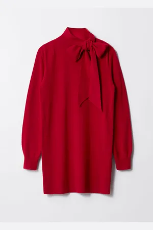 & OTHER STORIES Bow-Detailed Merino Mini Dress