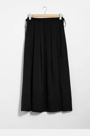 & OTHER STORIES Pleated Drawstring Midi Skirt