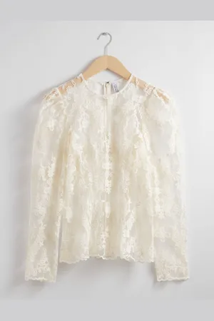 & OTHER STORIES Puff-Sleeve Lace Top