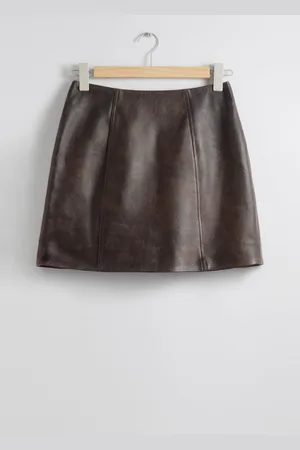 & OTHER STORIES High-Waist Leather Mini Skirt