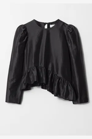 & OTHER STORIES Asymmetric Ruffle-Peplum Blouse