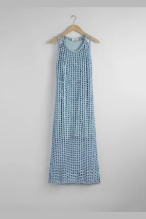 & OTHER STORIES Beaded Crochet Midi Dress