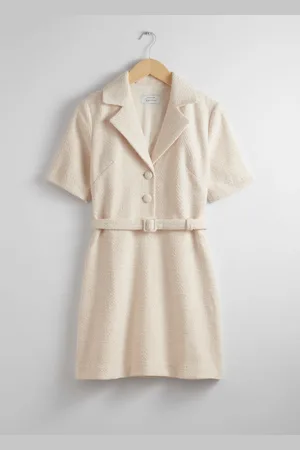 & OTHER STORIES Belted Tweed Mini Dress