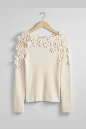 & OTHER STORIES Floral-Appliqu?? Wool Top