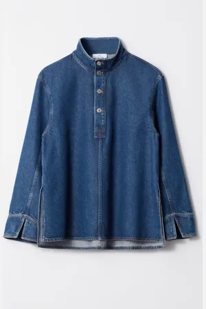 & OTHER STORIES Funnel-Neck Denim Shirt