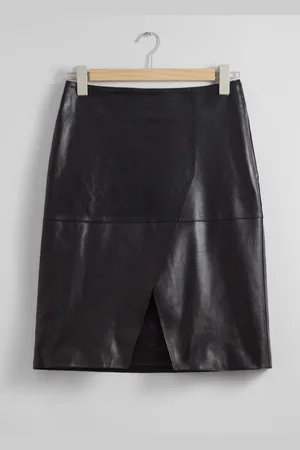 & OTHER STORIES Slit-Detailed Leather Mini Skirt
