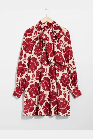 & OTHER STORIES Tie-Neck Mini Dress