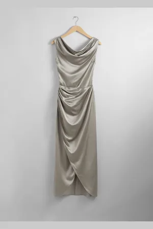 & OTHER STORIES Draped Satin Midi Dress