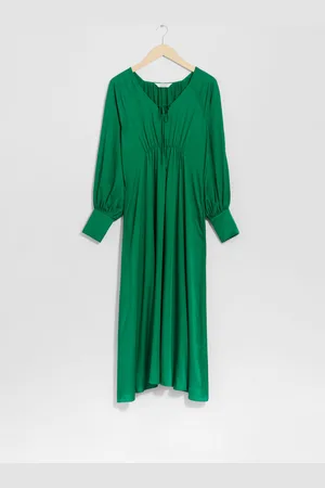 & OTHER STORIES V-Cut Satin Midi Dress