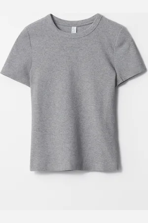 & OTHER STORIES Ribbed Cropped T-Shirt