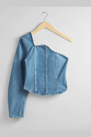 & OTHER STORIES One-Shoulder Denim Top