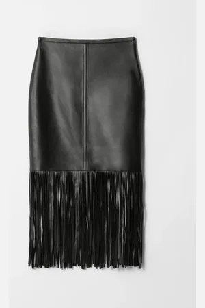 & OTHER STORIES Fringed Leather Midi Skirt
