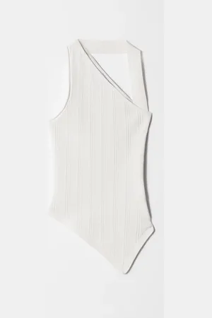 & OTHER STORIES Asymmetric Rib-Knit Top
