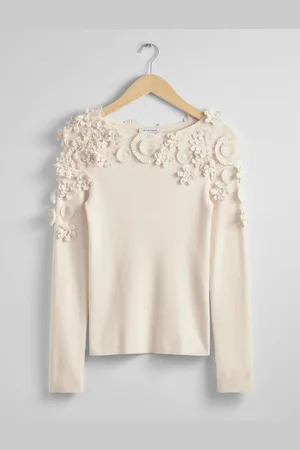 & OTHER STORIES Floral-Appliqu?? Wool Top