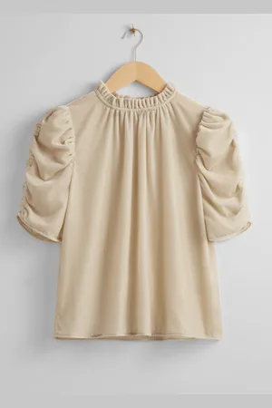 & OTHER STORIES Puff Sleeve Velvet Top